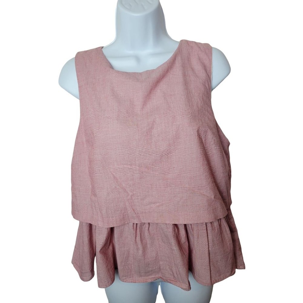 Anthropologie Alice & uo red white ruffle top sleeveless bohemian hippie